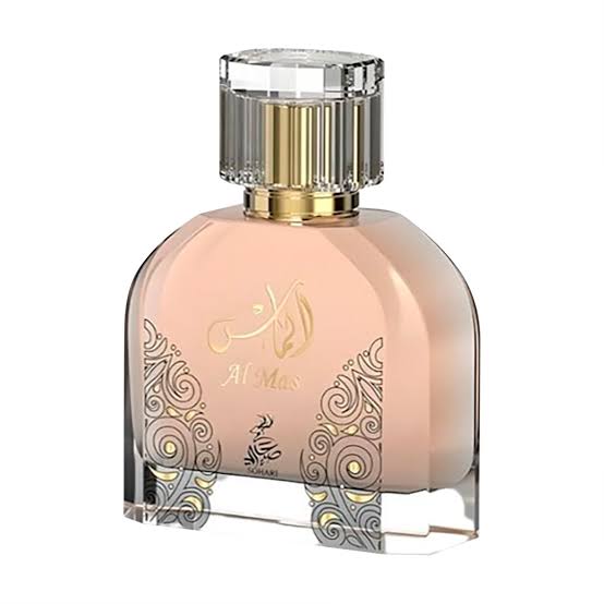 Sahari Al Mas The Diamond EDP 100ml - Frasco rosado con tapa cristal dorada y arabescos