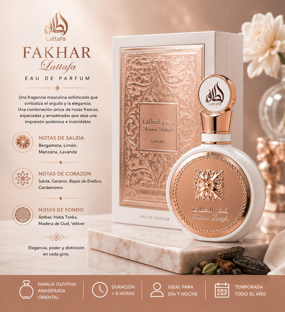Lattafa Fakhar Rose Gold Women EDP 100ml