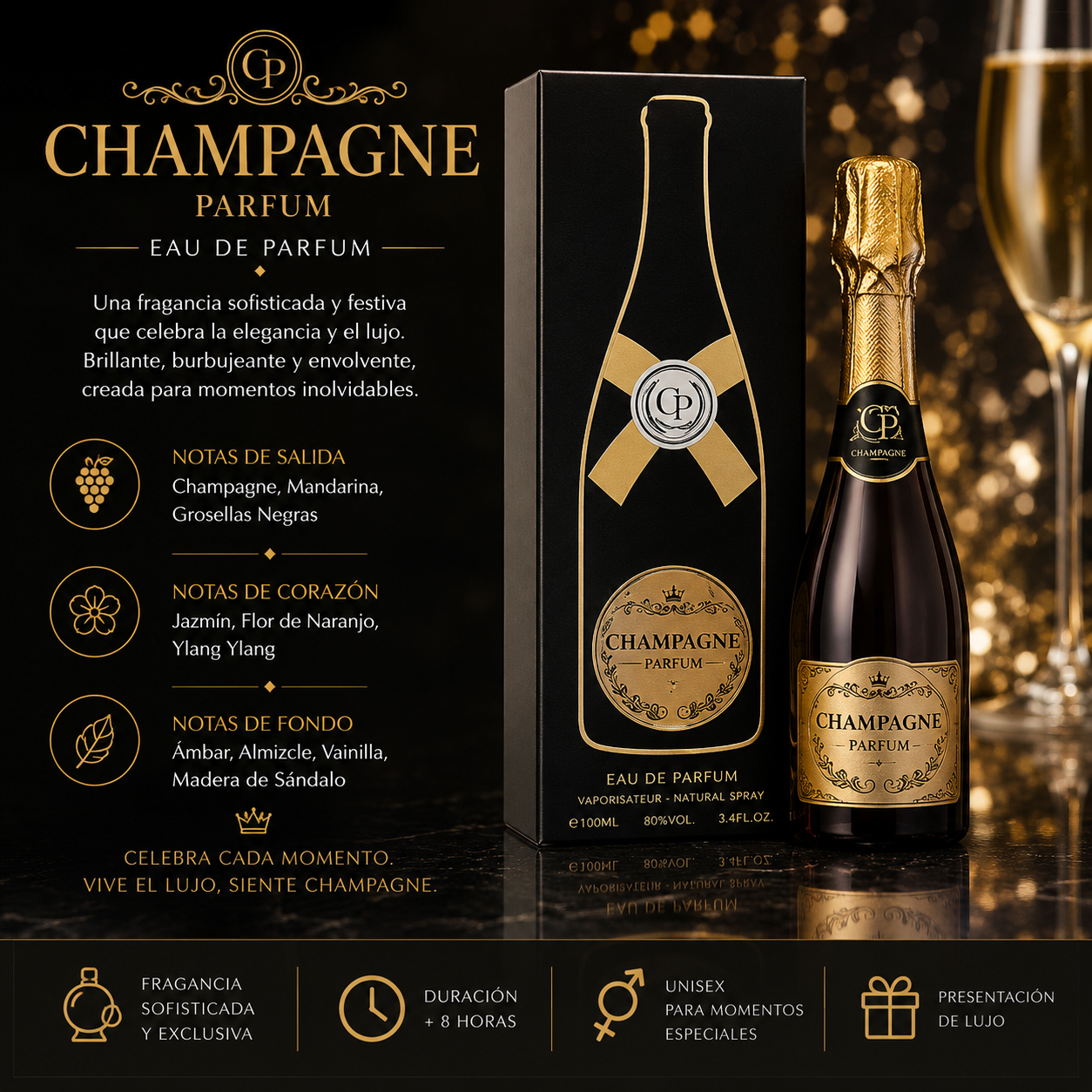 Bharara Champagne Black EDP 100ML