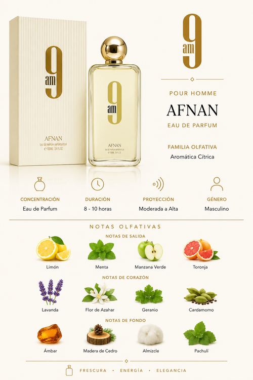Afnan 9AM Gold Unisex EDP 100ml