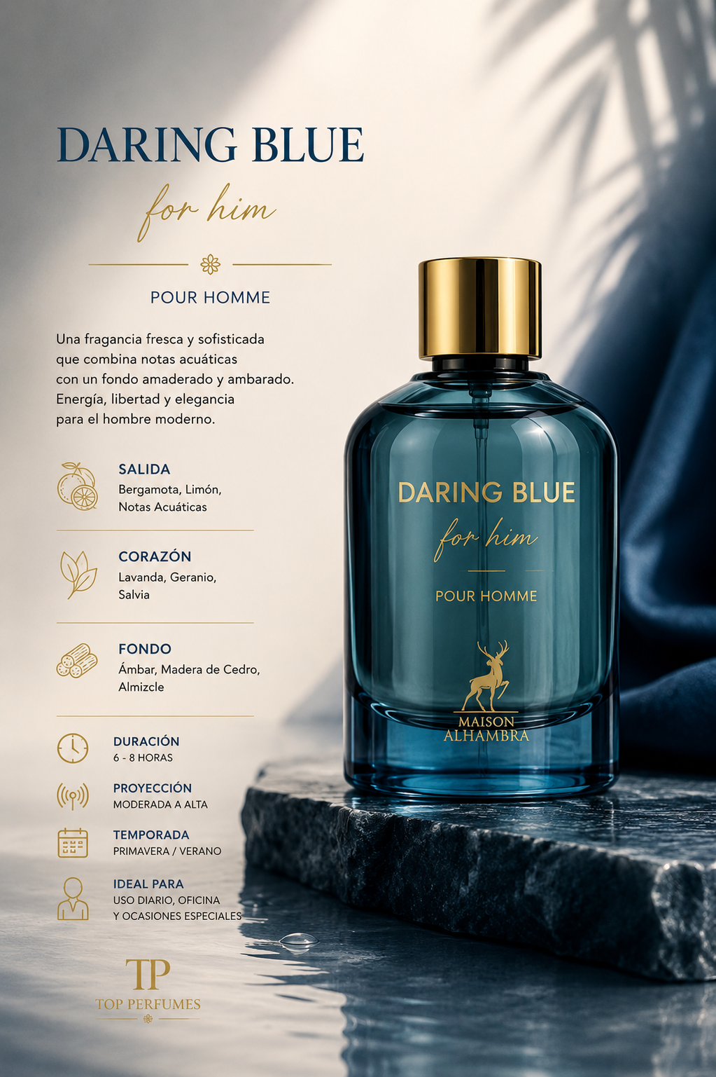 Maison Alhambra Daring Blue for Life Men EDP 100ml