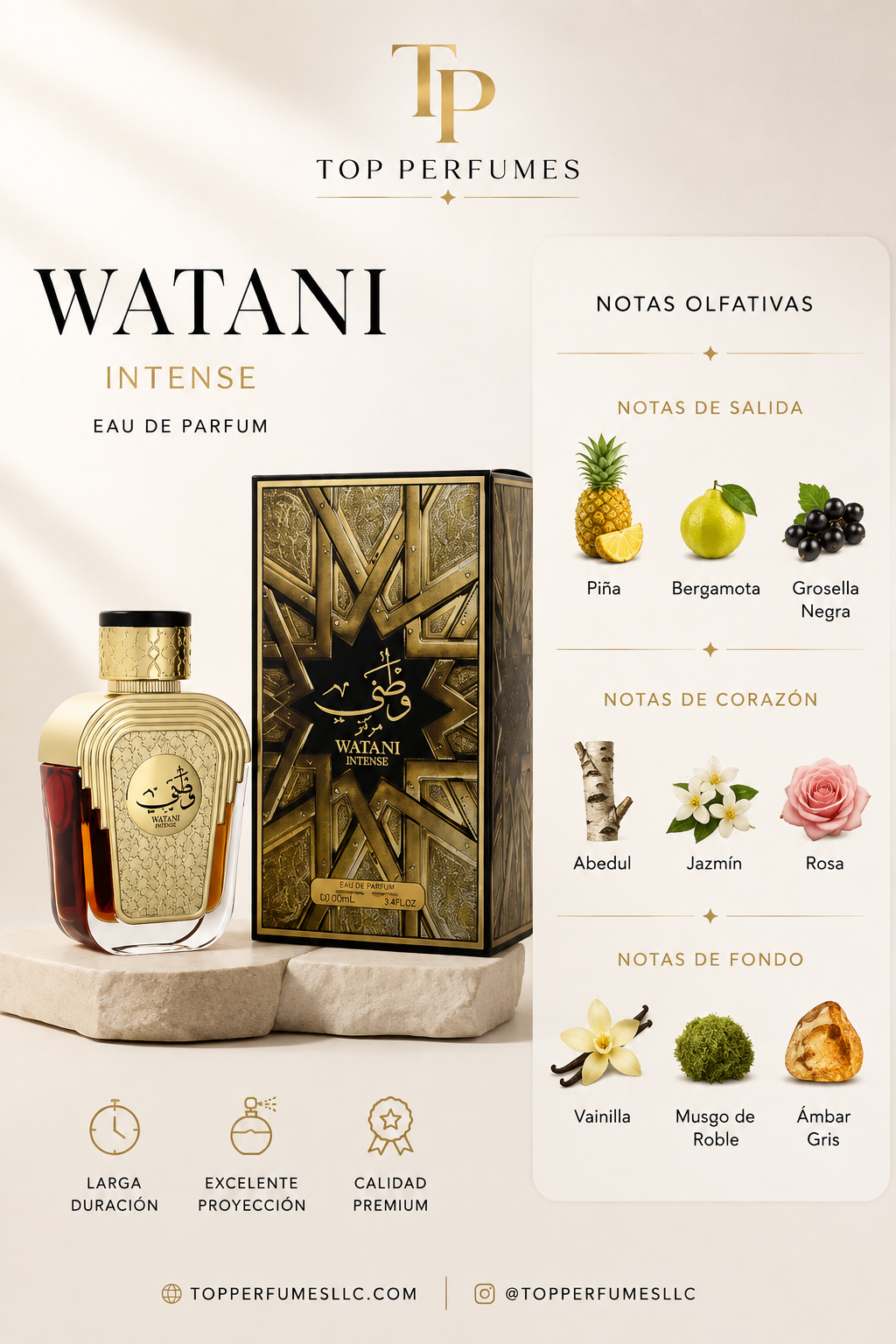 Al Wataniah Watani Intense Gold EDP 100ML