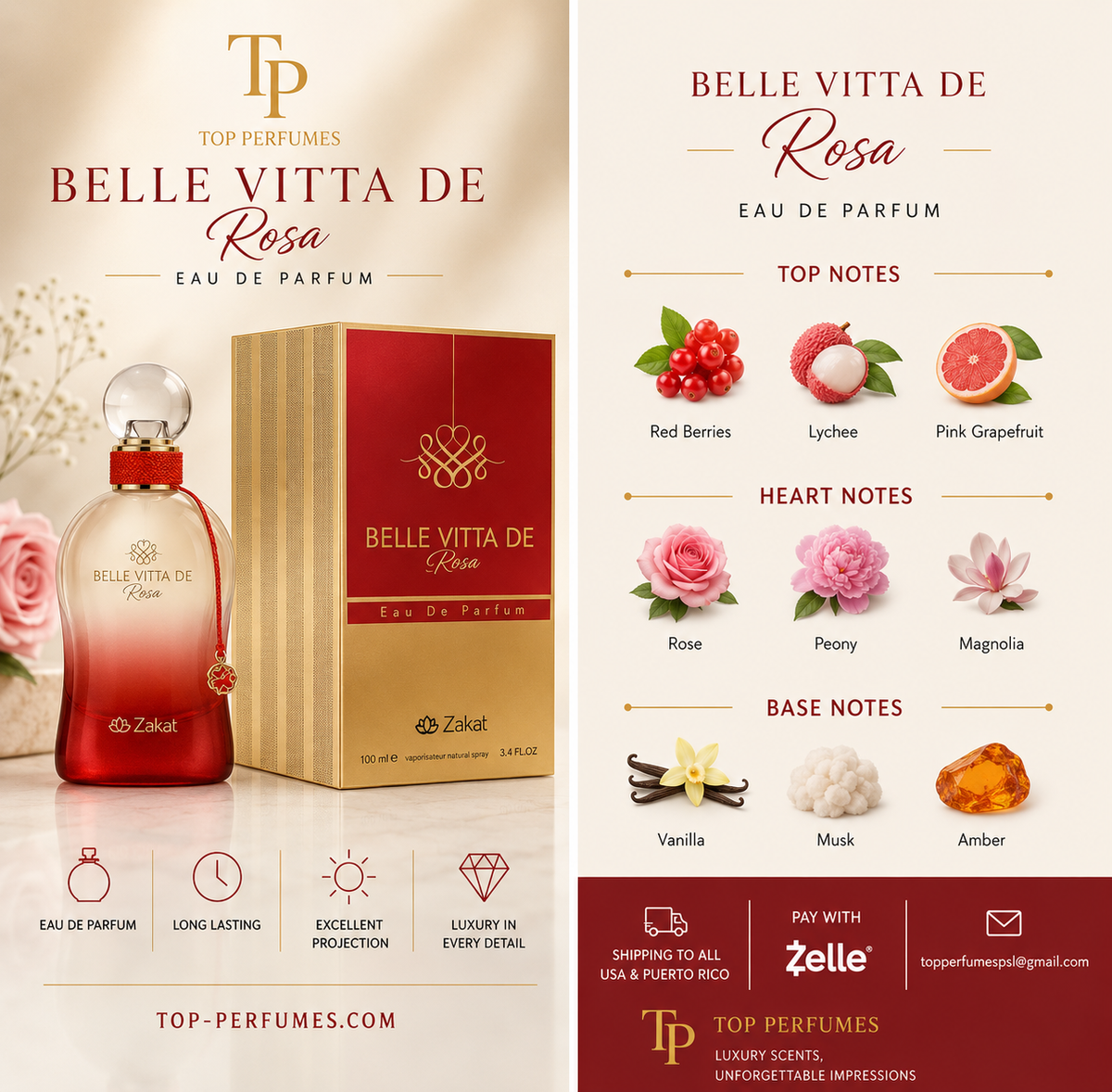 Zakat Belle Vita De Rosa EDP 100ML