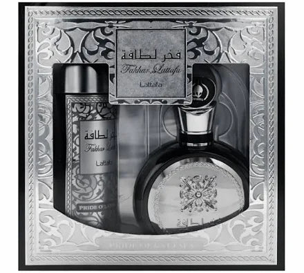 Lattafa Fakhar Black Men EDP 100ml + Spray 200ml Gift Set 2pc