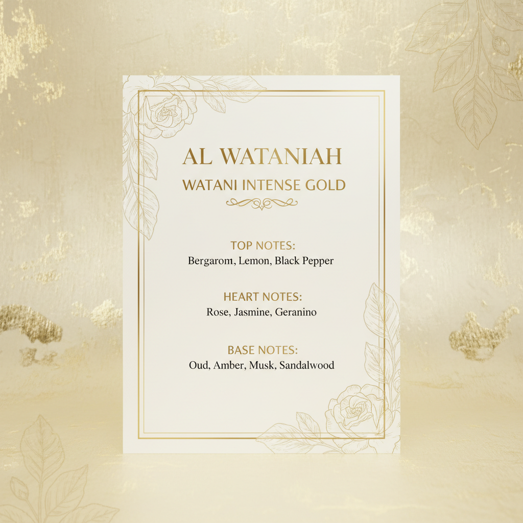 Al Wataniah Watani Intense Gold - Fragrance Notes