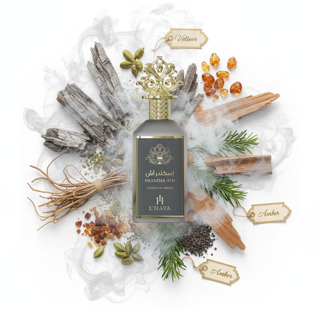 Iskander Ash L'Haya fondo blanco ingredientes