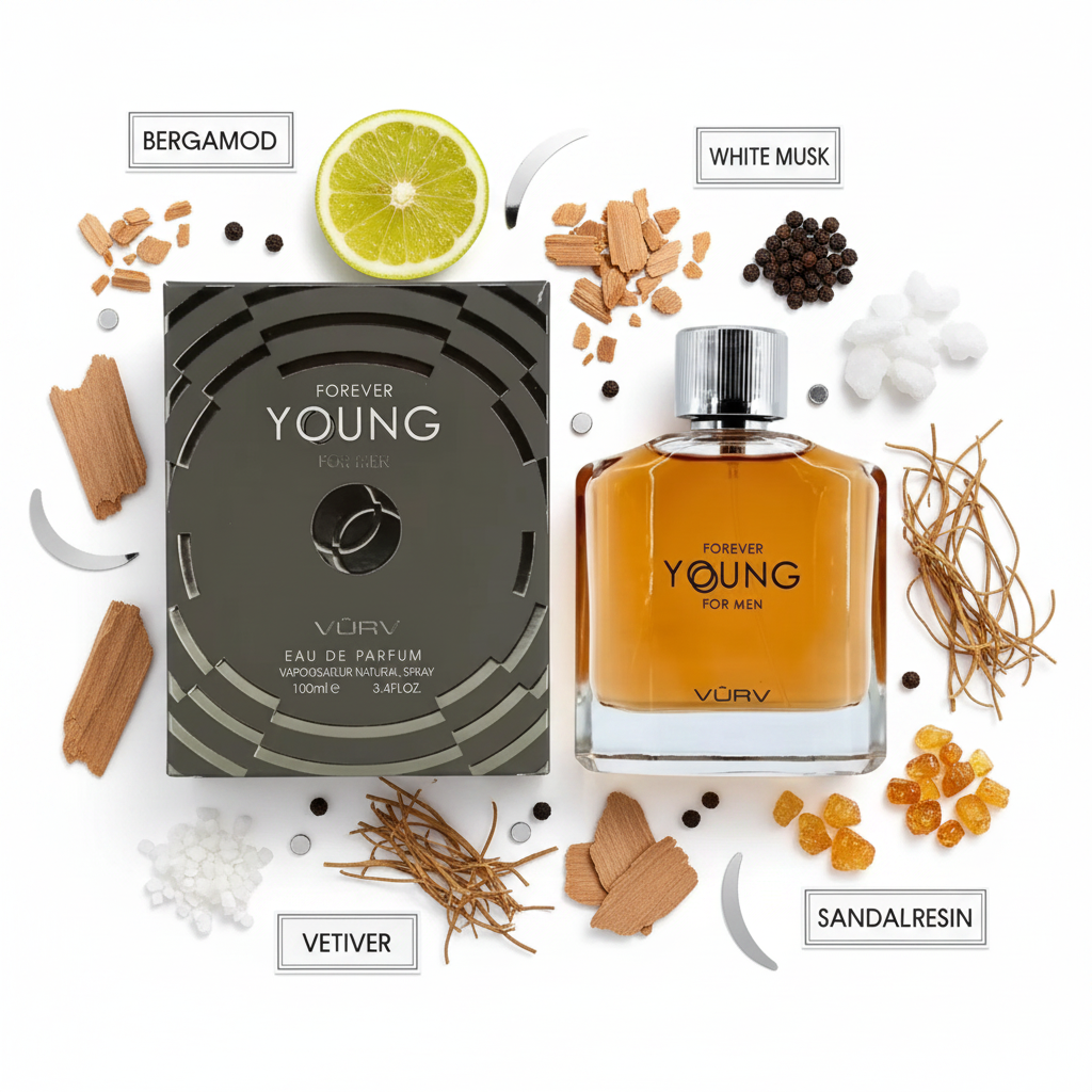 Vurv Forever Young Men fondo blanco ingredientes