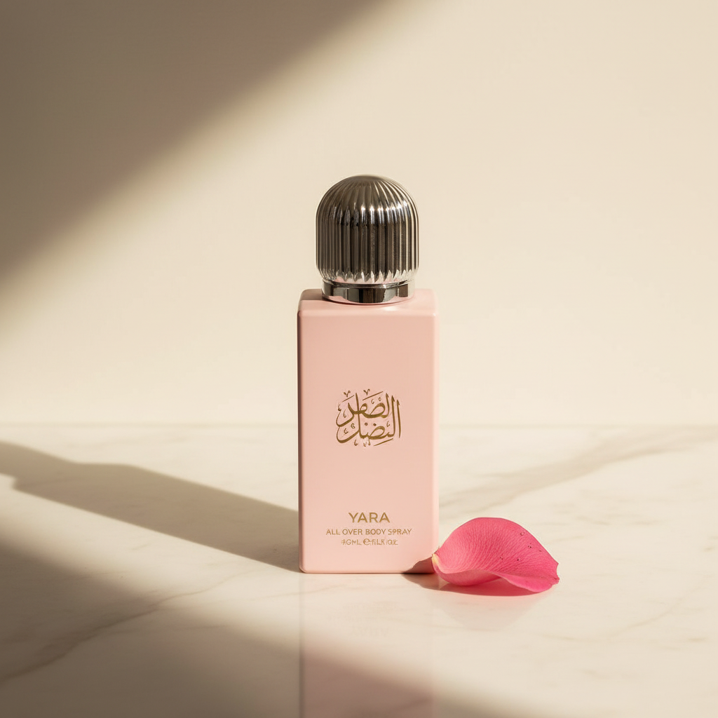 Lattafa Yara All Over Body Spray — editorial de lujo minimalista Top Perfumes