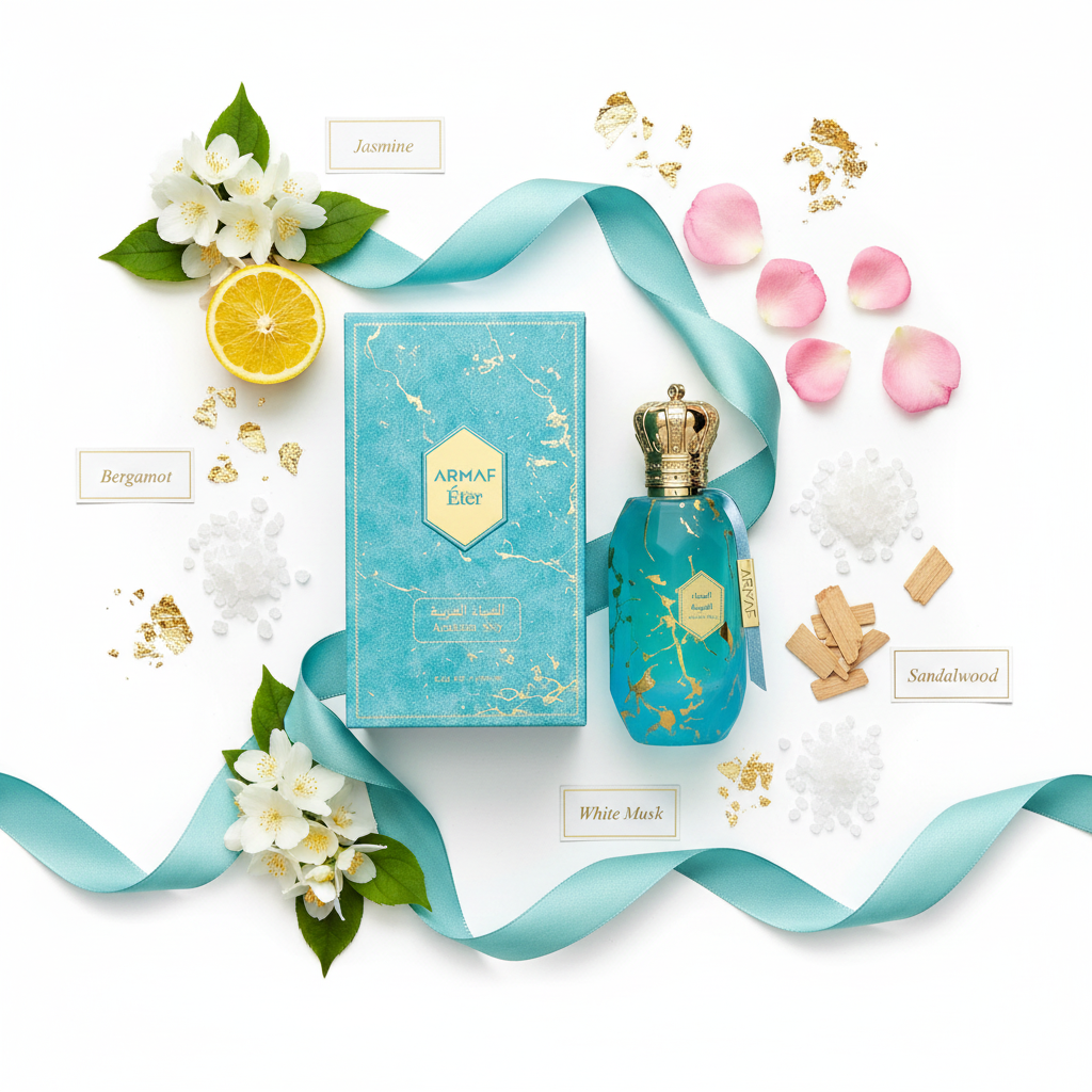 Armaf Eter Arabian Sky fondo blanco ingredientes