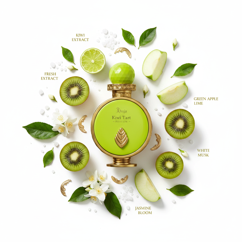 Ahuja Kiwi Tart fondo blanco ingredientes