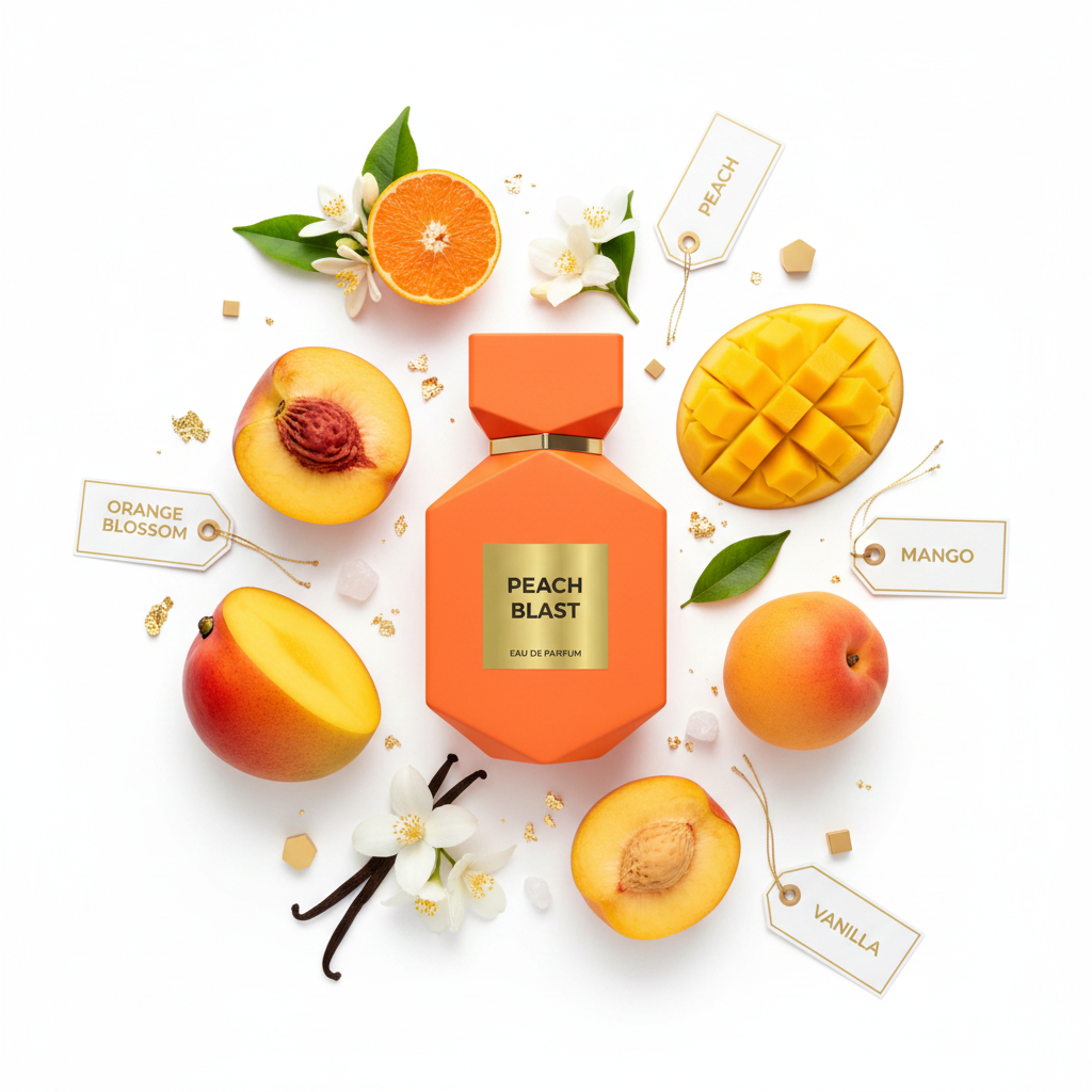 Camara Peach Blast fondo blanco ingredientes