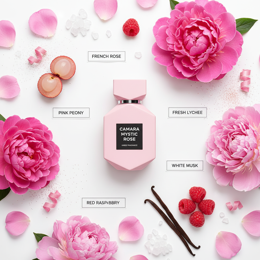 Camara Mystic Rose fondo blanco ingredientes