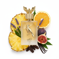 Lattafa Shaheen Gold — Notas con frasco