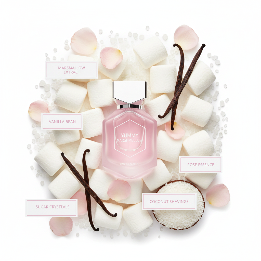 Yummy Marshmallow White Background